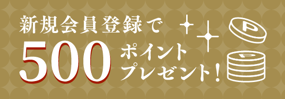 新規会員登録で500ポイントプレゼント