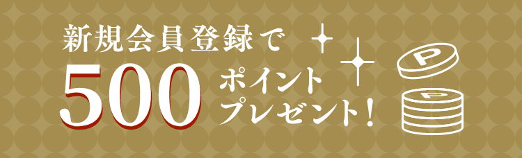 新規会員登録で500ポイントプレゼント