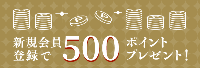 新規会員登録で500ポイントプレゼント