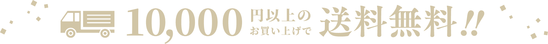 10,000円以上のお買い上げで送料無料!!